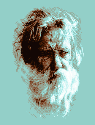 16-color motive - portrait of an old man