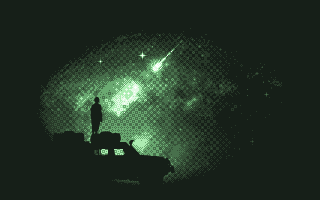 16-color motive - person on a car roof watching the stars